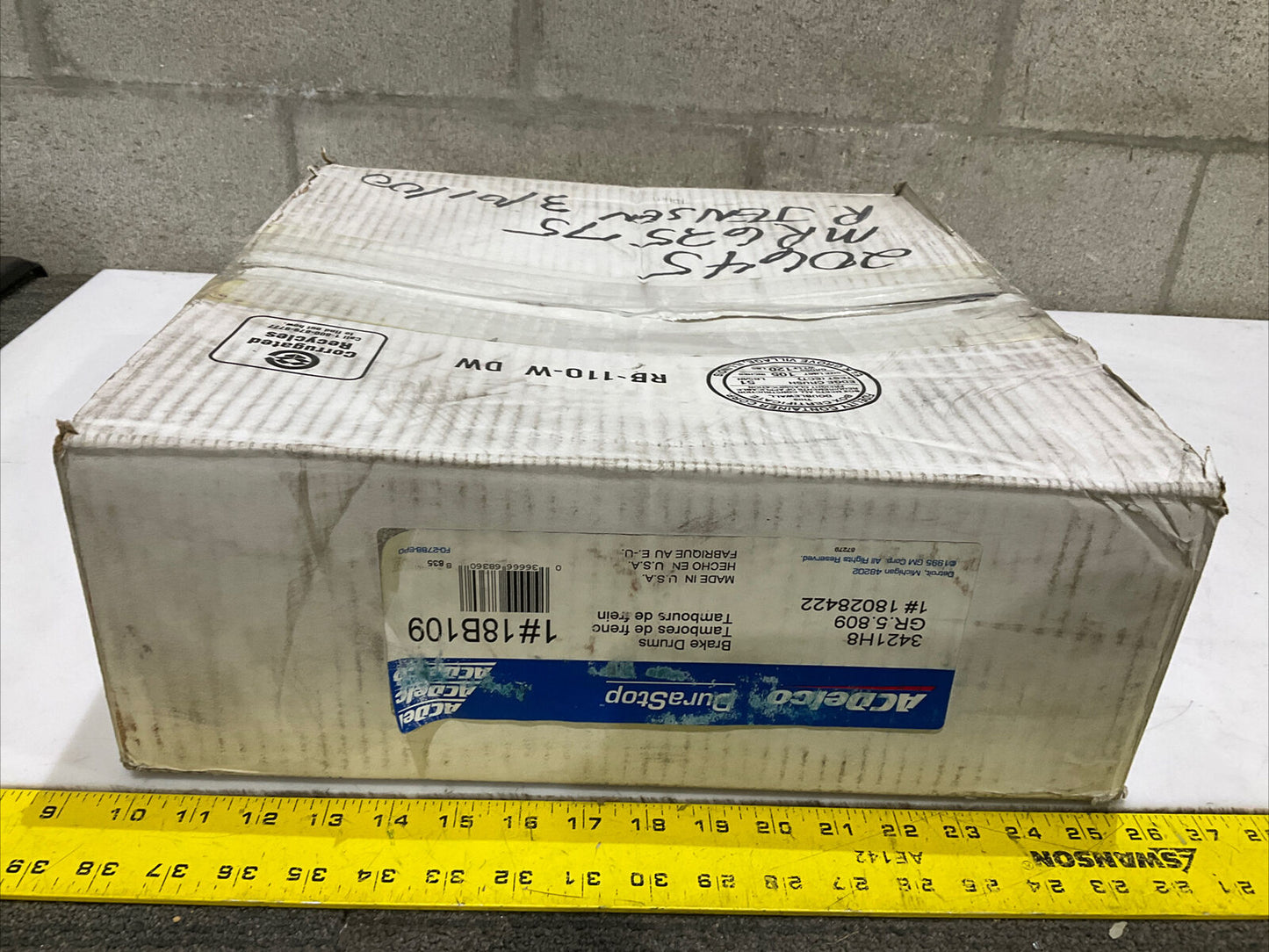 ACDELCO DURASTOP 18B109 3421H8 GR.5.809 18028422 BRAKE DRUM 476