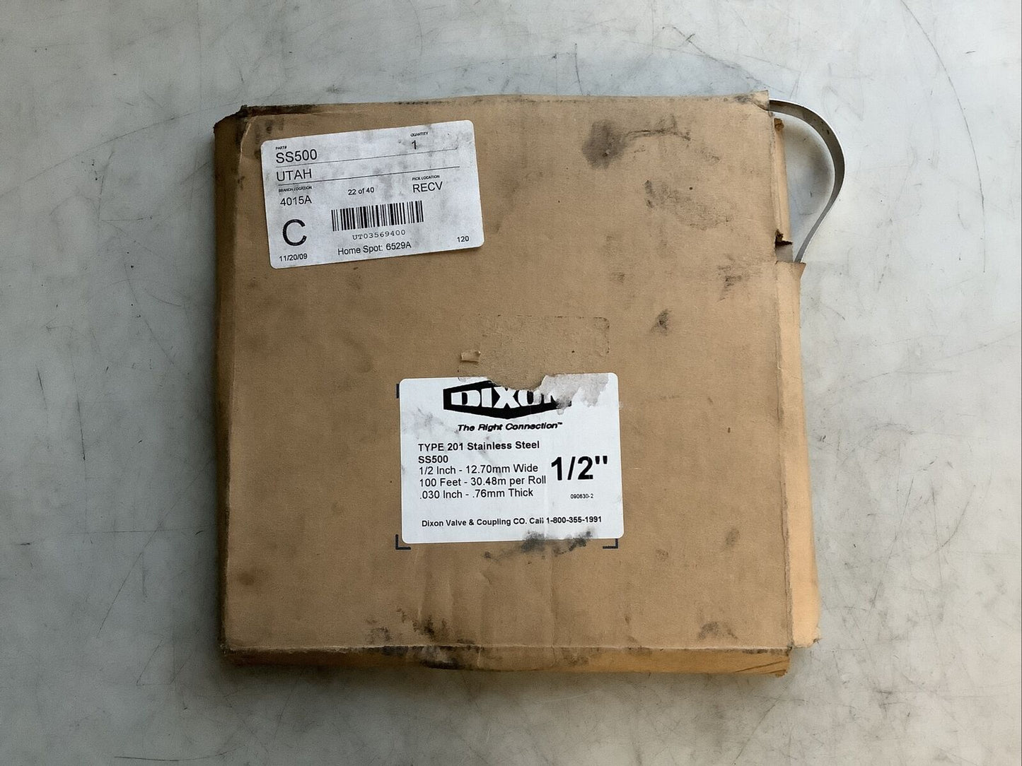 DIXON SS500 STAINLESS STEEL STRAPPING 1/2IN 100FT .030IN 476