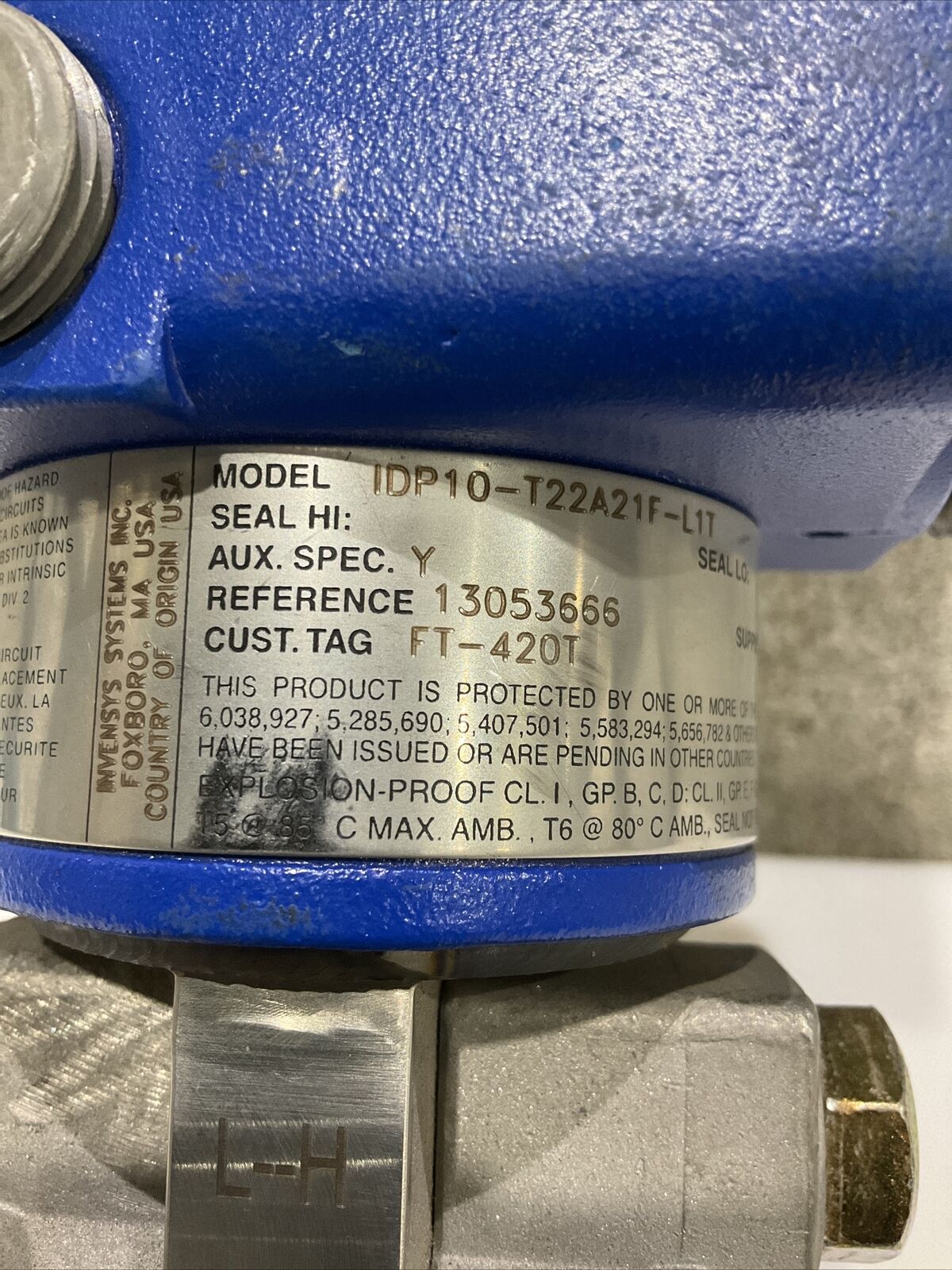 FOXBORO IDP10-T22A21F-L1T DIFFERENTIAL PRESSURE TRANSMITTER 476