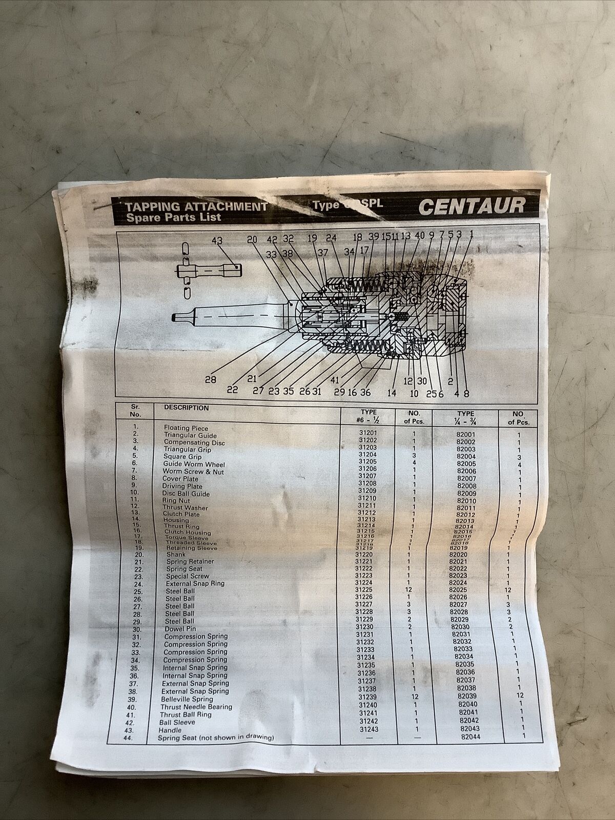 CENTAUR CDSPL-12-MT3 TAPPING ATTACHMENT #6-1/2 476