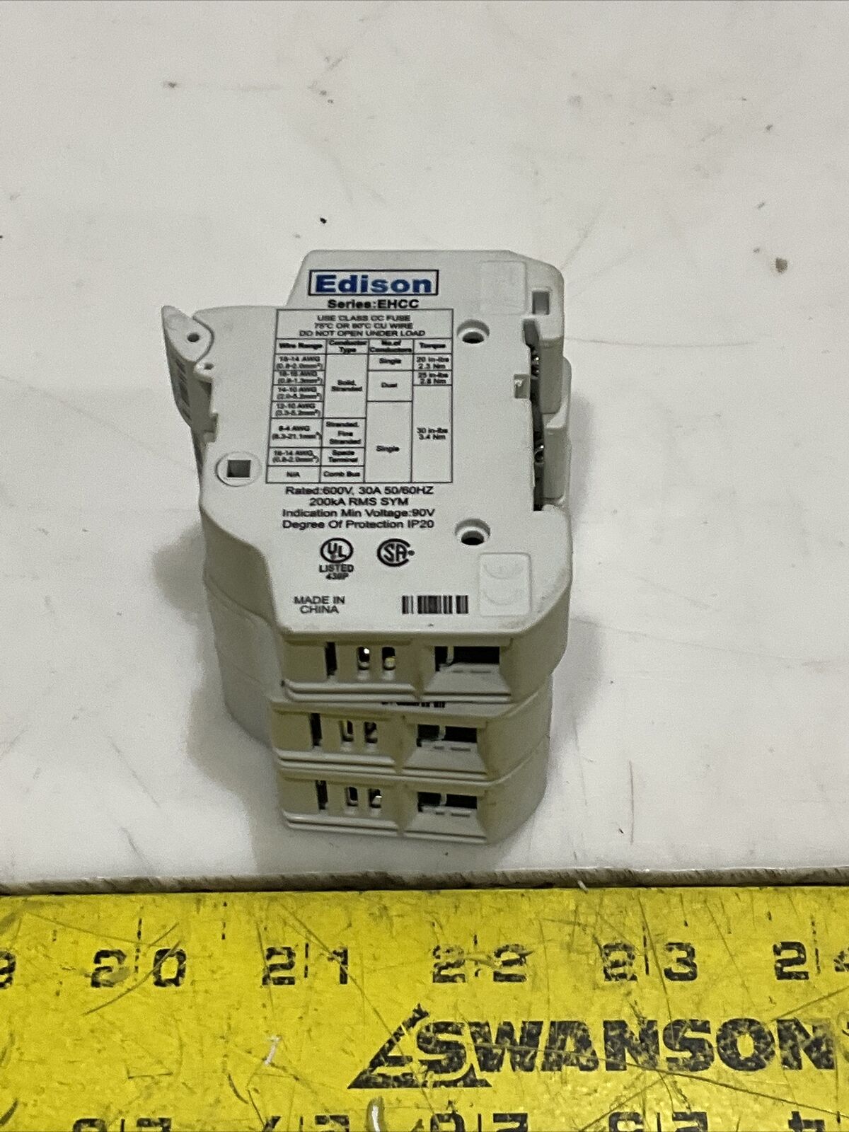 EDISON EHCC FUSEHOLDER 3POLE 600V 30A 50/60HZ CDM
