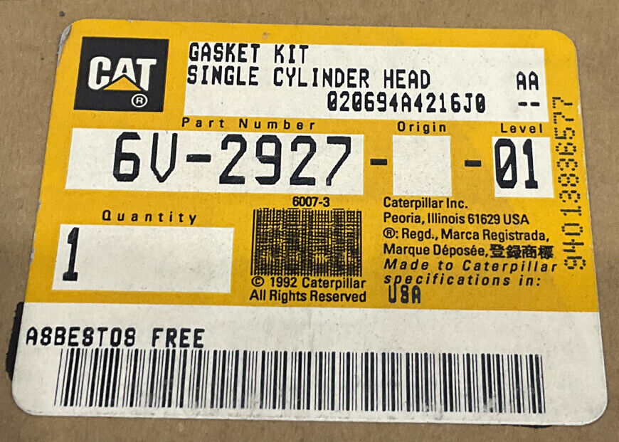 CATERPILLAR OEM 6V-2927 GASKET KIT 476