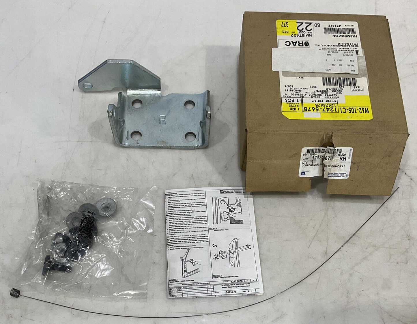 GENERAL MOTORS 12475676 FRONT DOOR HINGE REPLACEMENT RH 476