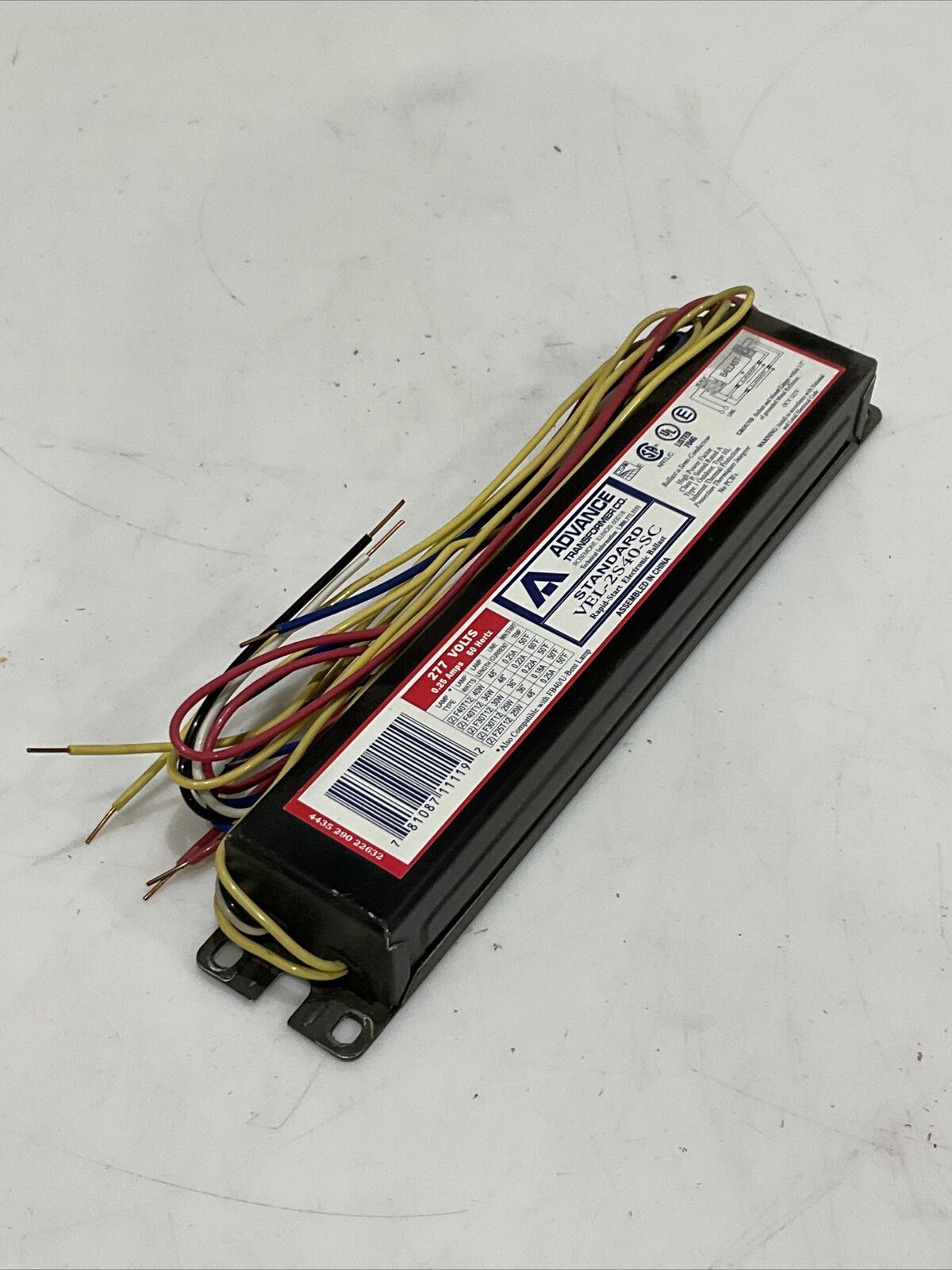 ADVANCE VEL2S40SC F40T12 RAPID START ELECTRONIC BALLEST LOT OF 2 476