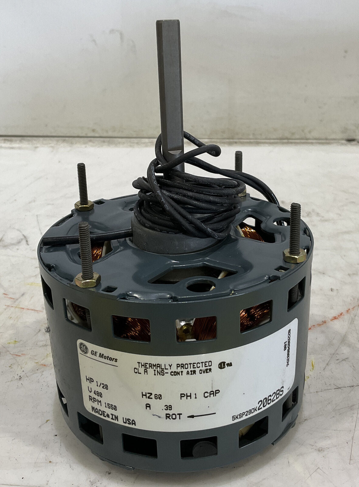 GE MOTORS 1/20 hp 1550rpm 5KSP29DK 2062BS MOTOR THERMALLY PROTECTED 47
