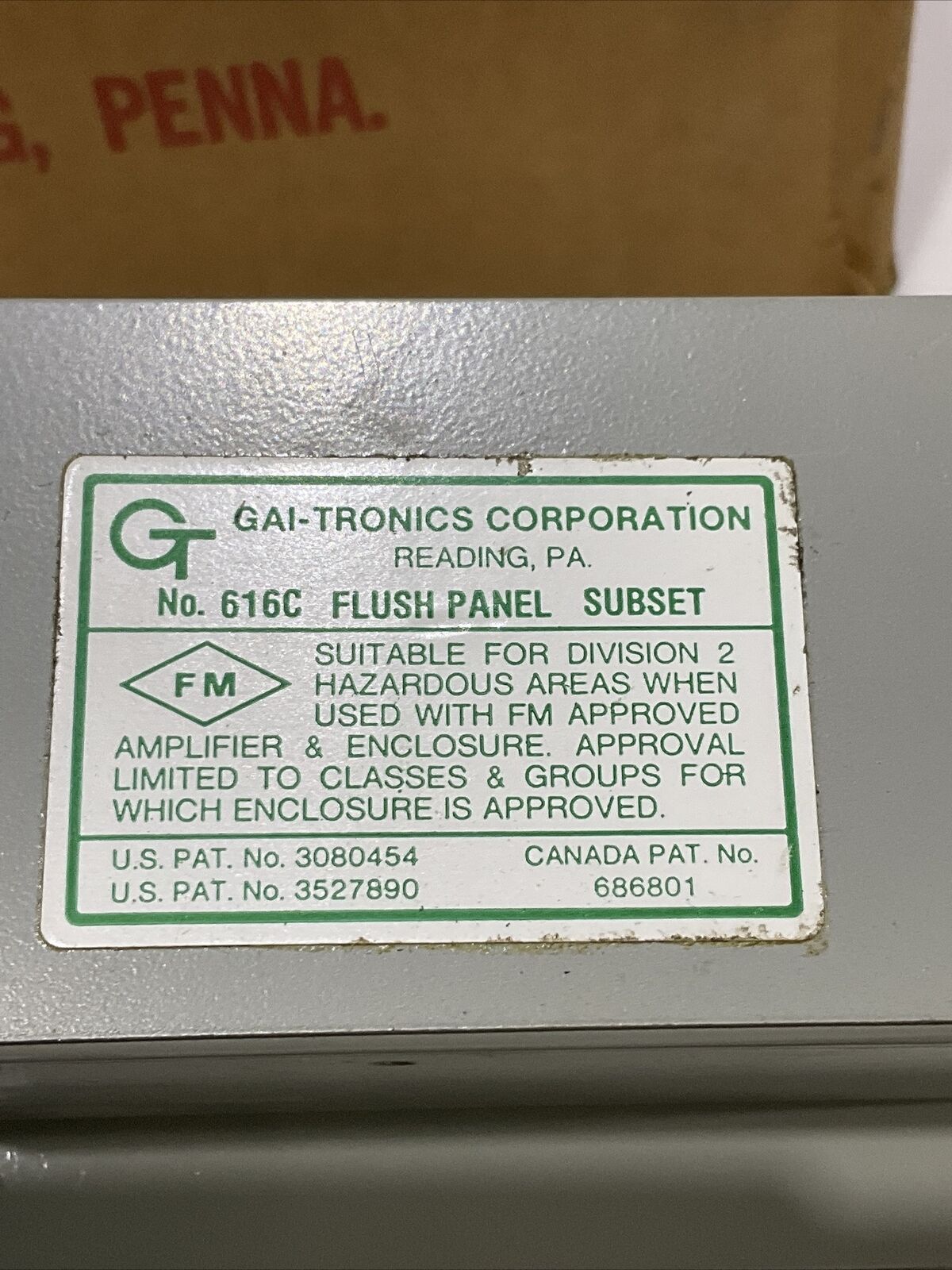 GAI-TRONICS 616C FLUSH PANEL SUBSET 373