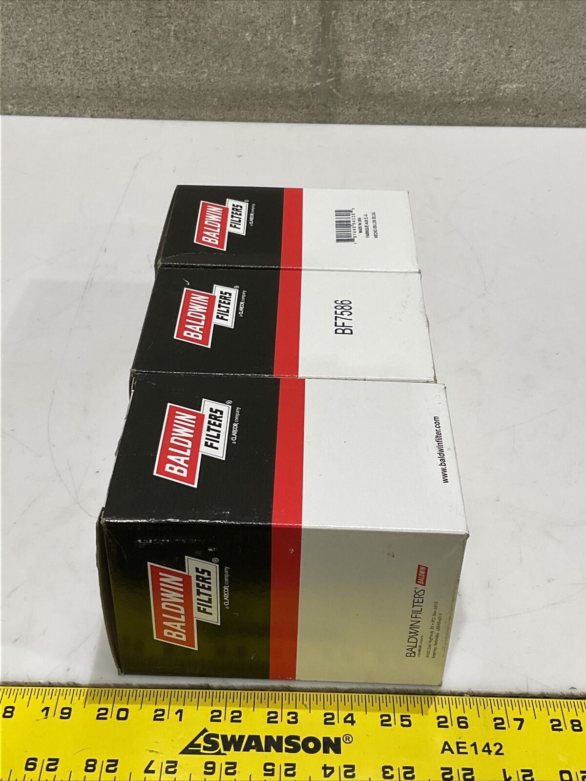 BALDWIN BF7536 FUEL FILTER5-9/16 X 3-11/16 X 5-9/16 IN LOT OF 3 373