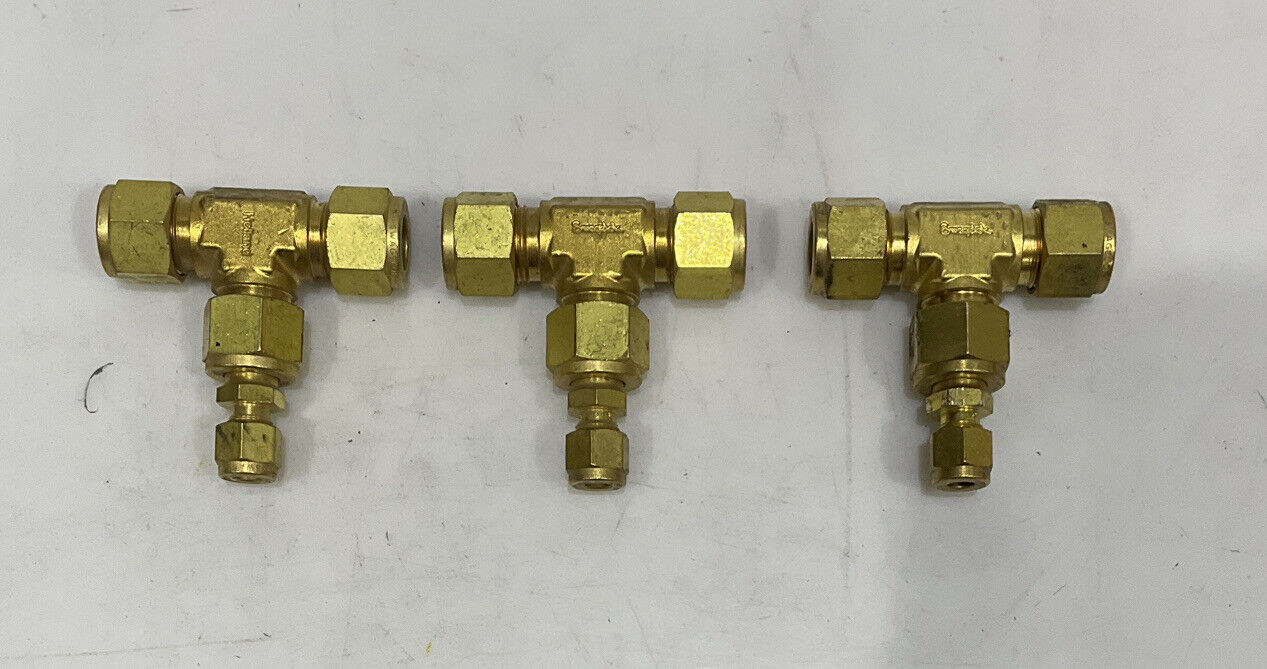 SWAGELOK B-810-3 BRANCH TEE WITH UNION CONNECTOR LOT OF 3 476