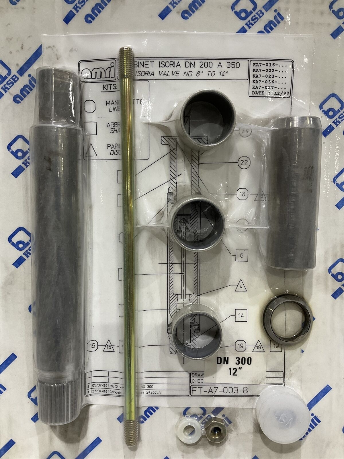 KSB AMRI FT-A7-003-B ISORIA VALVE SHAFT REBILD KIT 8” TO 14” DNA 300 12” 373