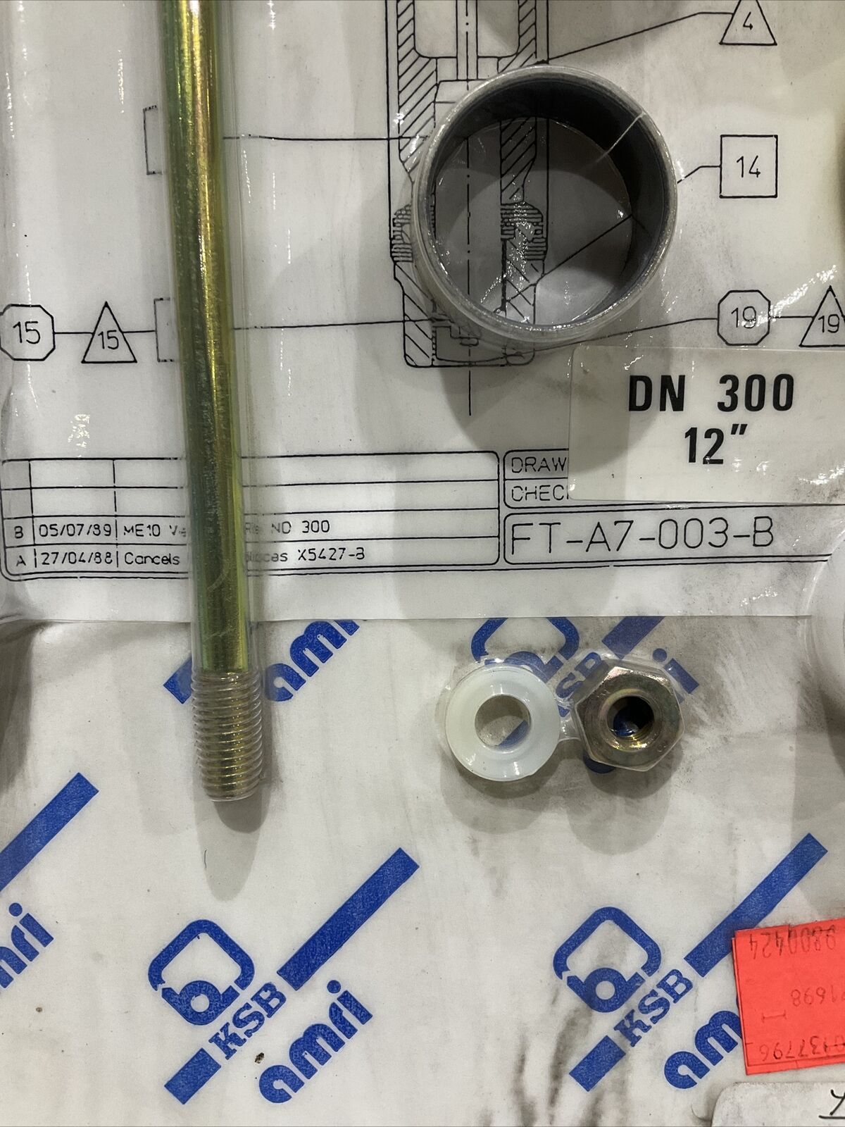 KSB AMRI FT-A7-003-B ISORIA VALVE SHAFT REBILD KIT 8” TO 14” DNA 300 12” 373