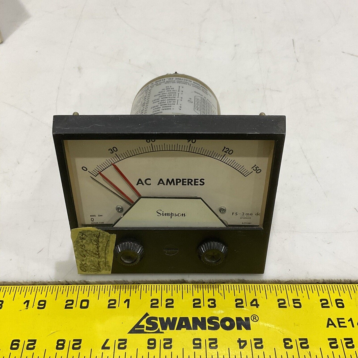 SIMPSON 3324XA 12071 DUAL SET POINT CONTROLLER 0-150 AC AMPS 0-3DC 373