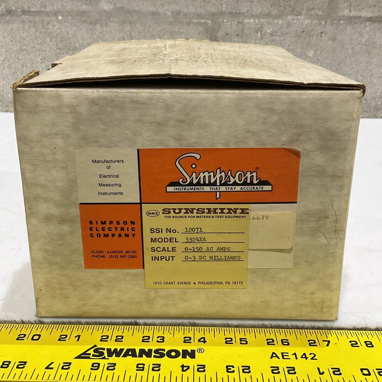 SIMPSON 3324XA 12071 DUAL SET POINT CONTROLLER 0-150 AC AMPS 0-3DC 373