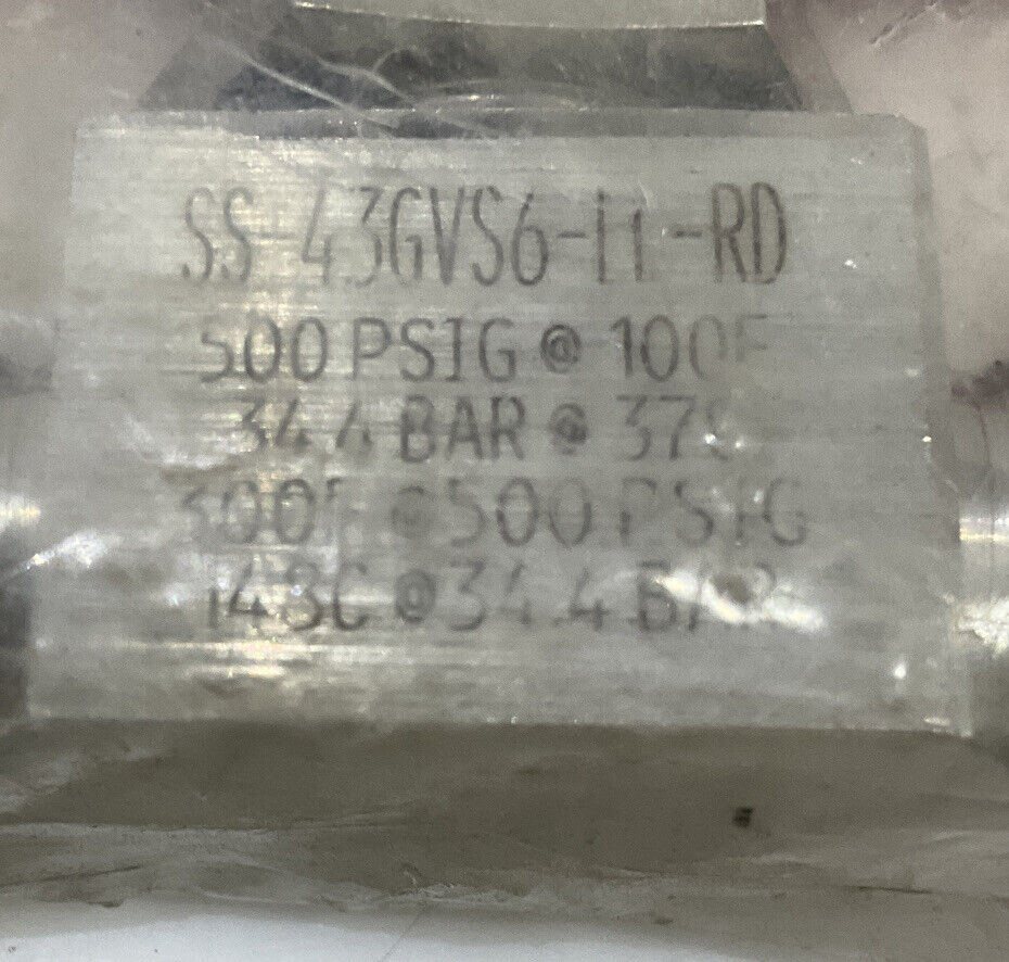 SWAGELOK SS-43GVS6-LL-RD BALL VALVE 476