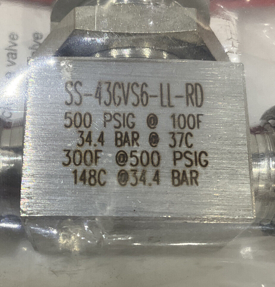 SWAGELOK SS-43GVS6-LL-RD BALL VALVE LOT OF 2 476