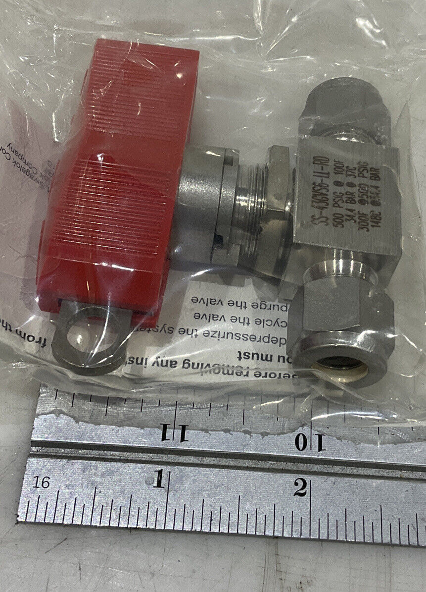 SWAGELOK SS-43GVS6-LL-RD BALL VALVE LOT OF 2 476