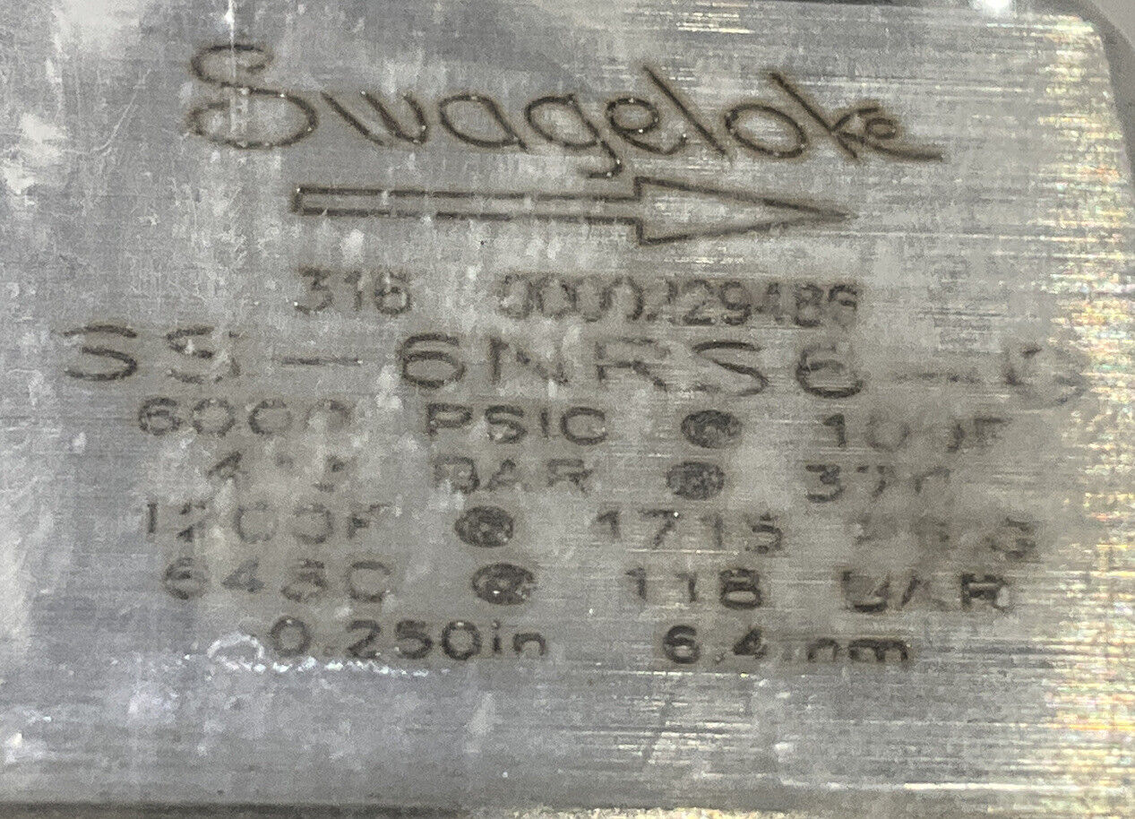 SWAGELOK SS-6NRS6-G VALVE 476