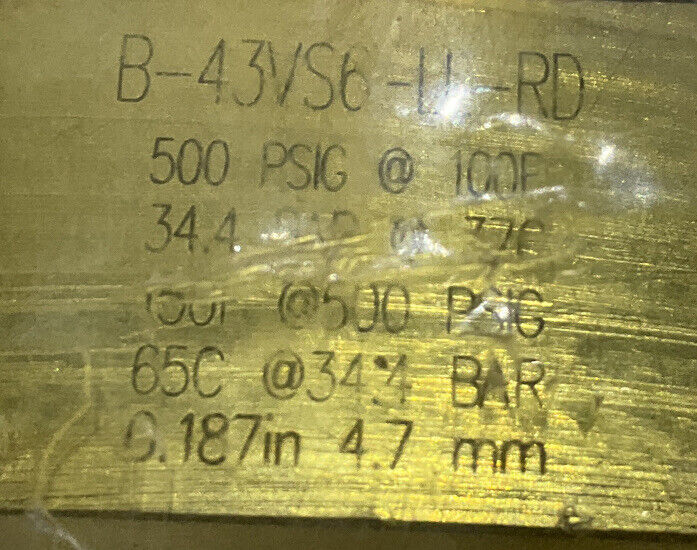 SWAGELOK B-43VS6-LL-RD BALL VALVE 0000214621 476