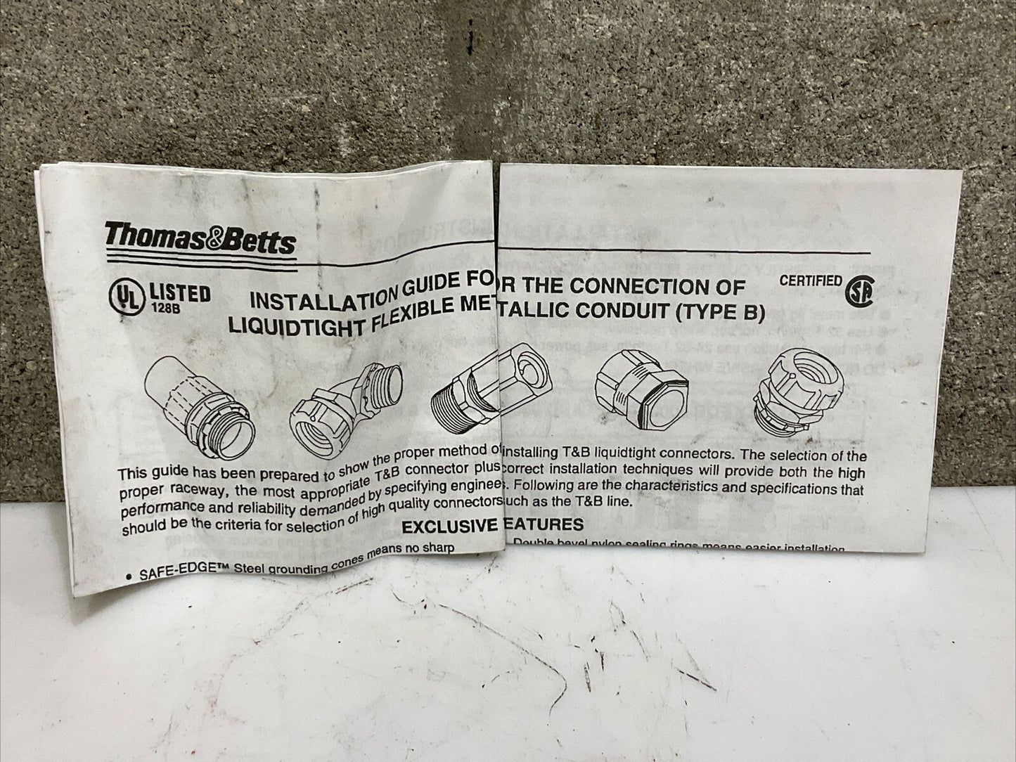 THOMAS & BETTS 5236 LIQUIDTIGHT FLEXIBLE METAL CONDUIT CONNECTOR LOT OF 4 373
