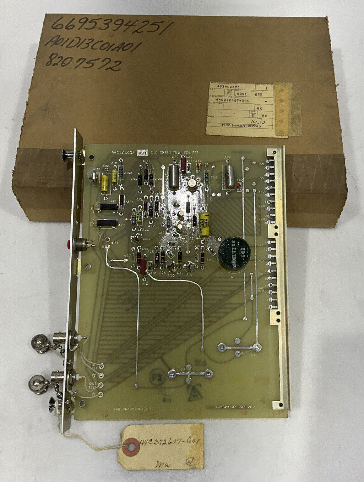 GENERAL ELECTRIC 44C372607-G01 1C1C SPEED TRANSDUCER 373