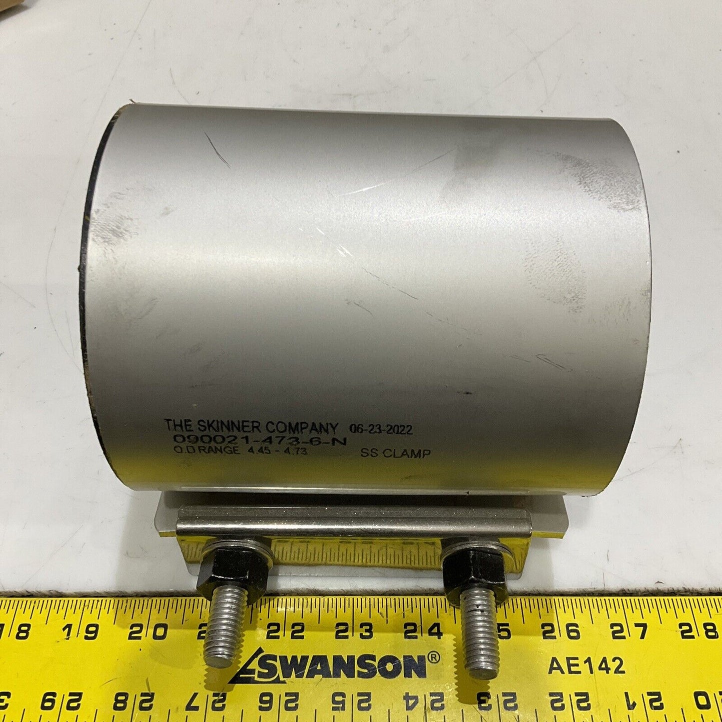 THE SKINNER CO 090021-473-6-N PIPE REPAIR CLAMP RANGE 4.45-4.73 4”X6” 316SS 373