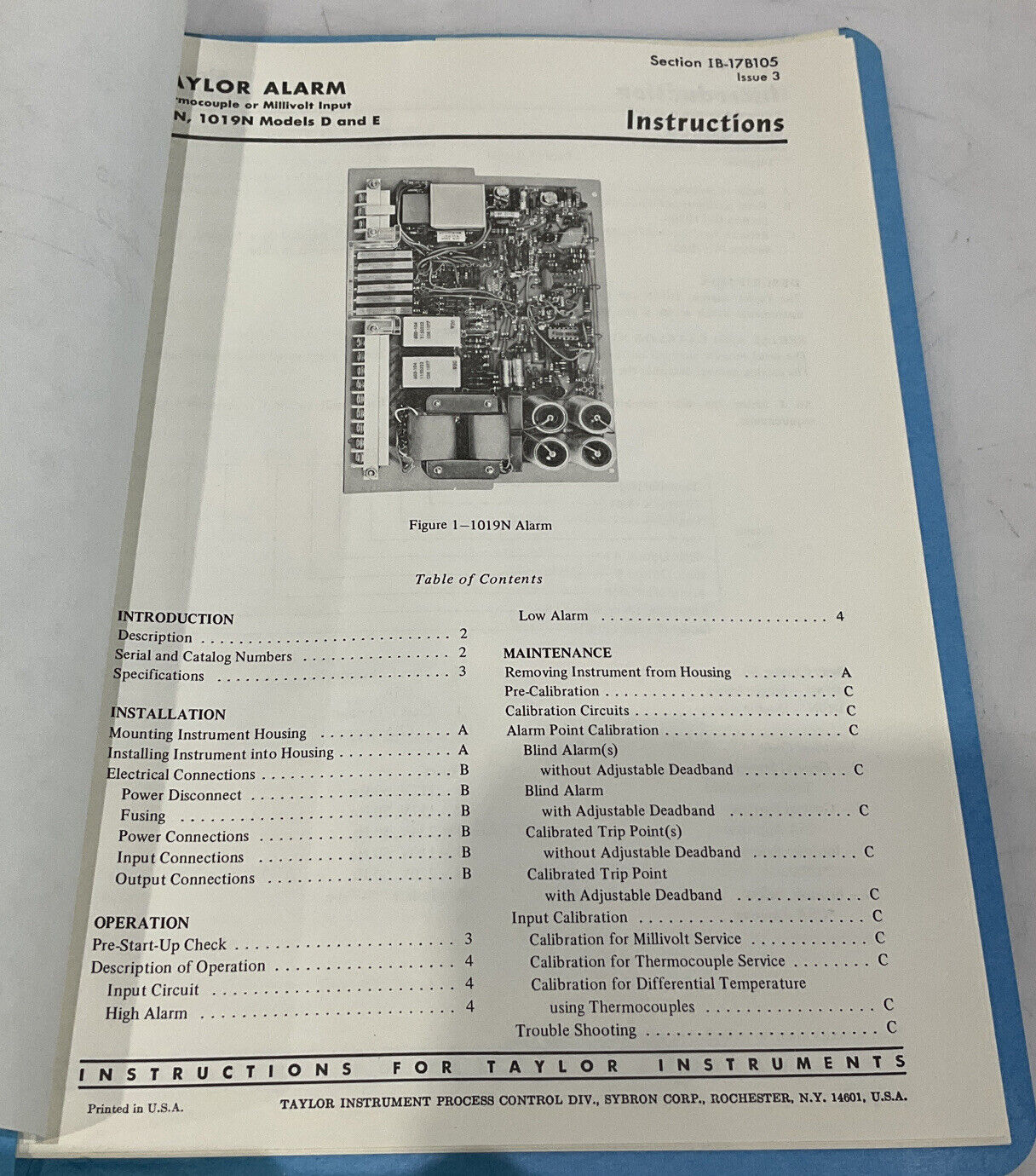 TAYLOR 1019N MODEL E ELECTRONIC ALARM 373
