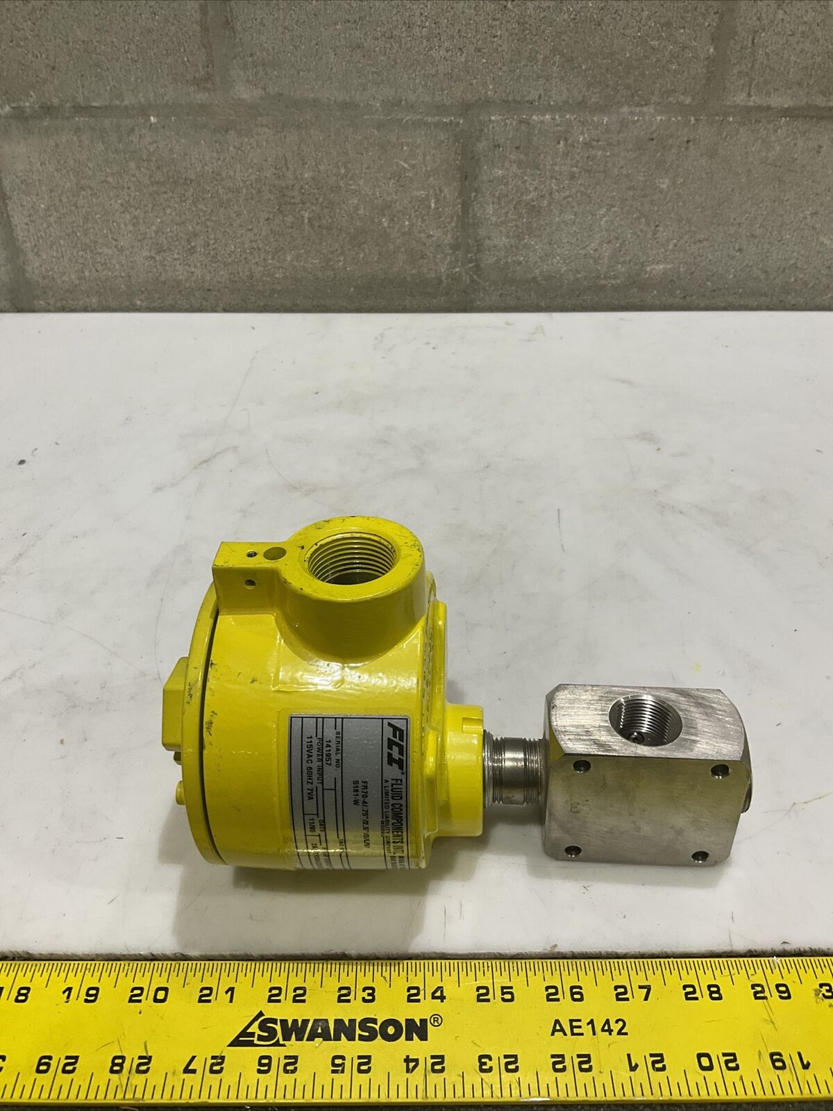 FCI FR70-4 FLOW SWITCH MONITOR .75” 2.5” S L V 5181-W 115VAC 60HZ 7VA 373