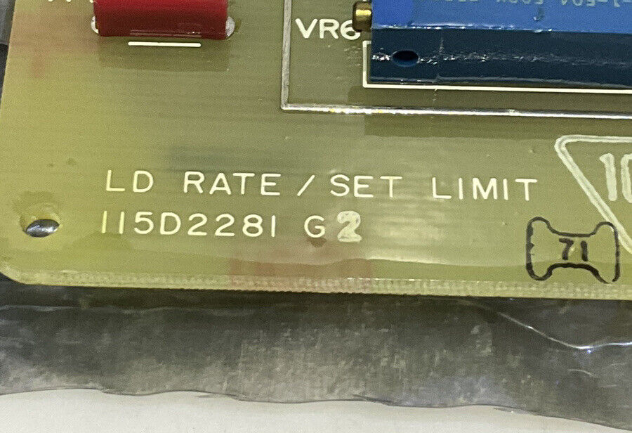 GENERAL ELECTRIC 1L1-D001 LD RATE / SET LIMIT 115D2281G2 373