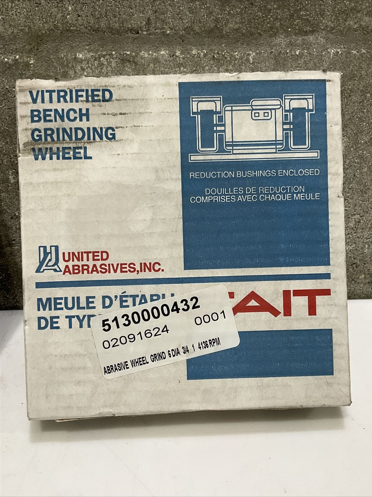 SAIT 28001 BENCH GRINDER WHEEL TYPE 1 6 X 3/4 X 1 A60X METAL LOT OF 2 373