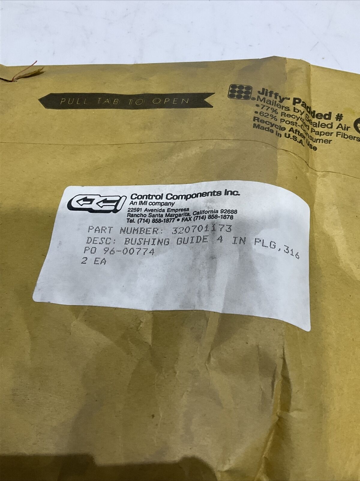 CCI 320701173 BUSHING GUIDE 4” LOT OF 2 373