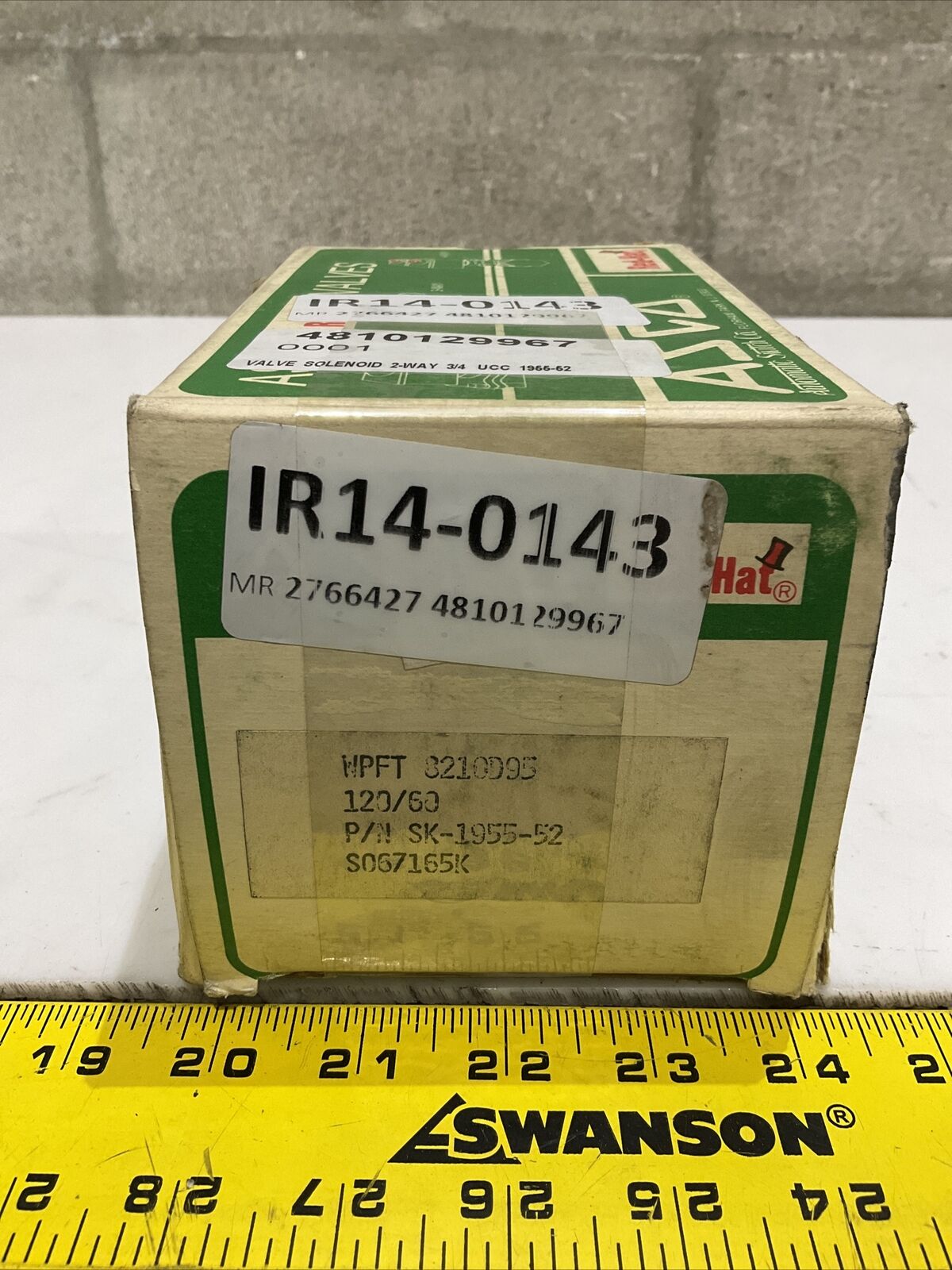 ASCO SK-1955-52 SOLENIOD VALVE 2-WAY 120 VOLTS 11 WATTS 100 PSI 373