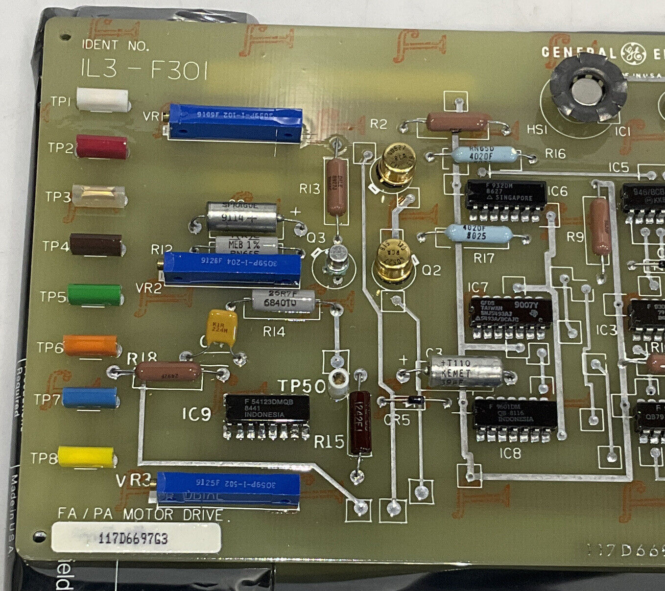 GENERAL ELECTRIC 1L3-F301 117D6697G3 FA/PA MOTOR DRIVE 373