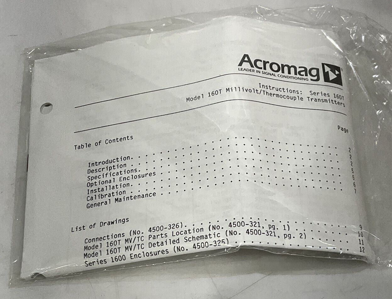ACROMAG 160T-K-I-U-1 TRANSMITTER 373