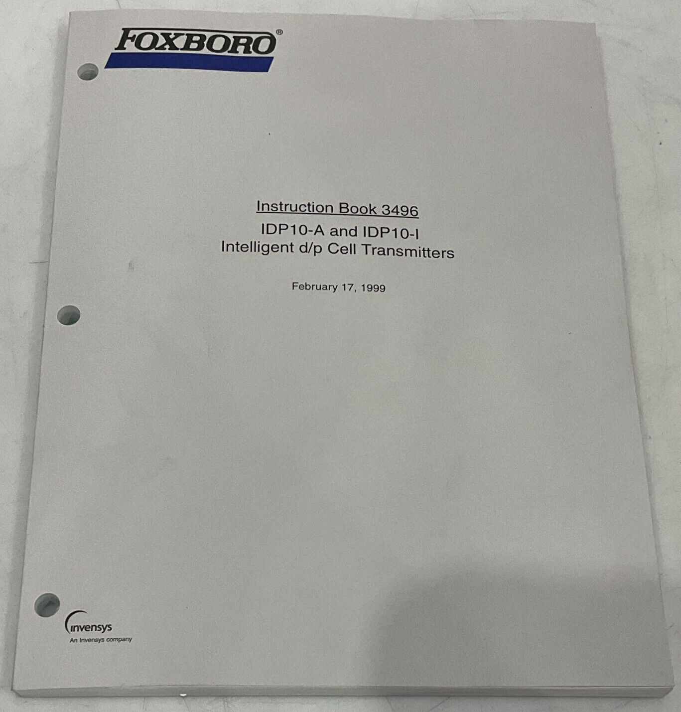 FOXBORO IDP10-A IDP10-I22C21F INTELLEGENT CELL TRANSMITTER 373