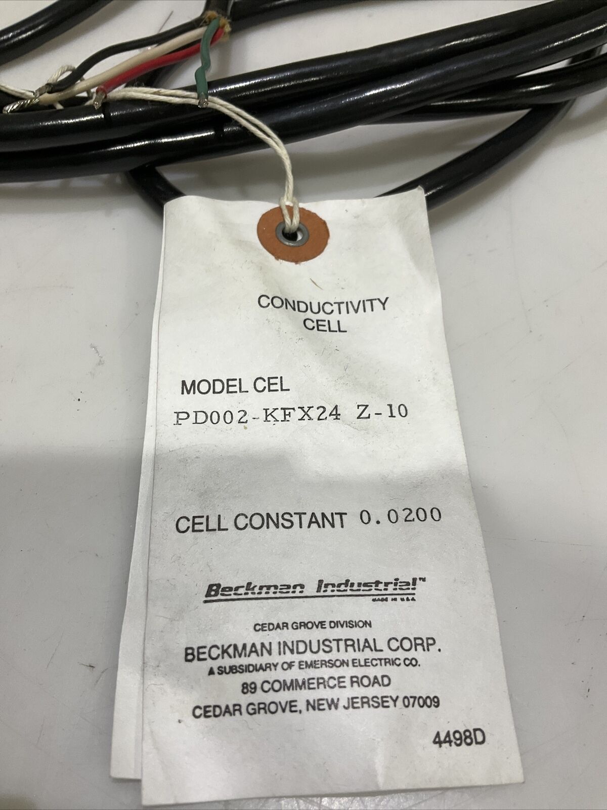 BECKMAN PD002-KFX24 Z-10 CONDUCTIVITY CELL 373