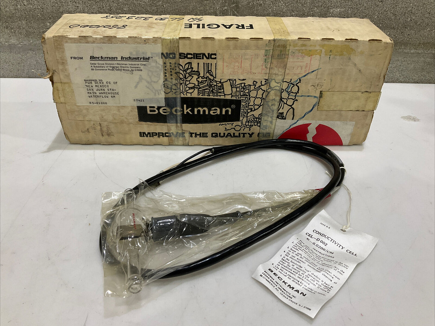 BECKMAN 8501200 CEL-D 002 K-0.0200/CM CONDUCTIVITY CELL 373