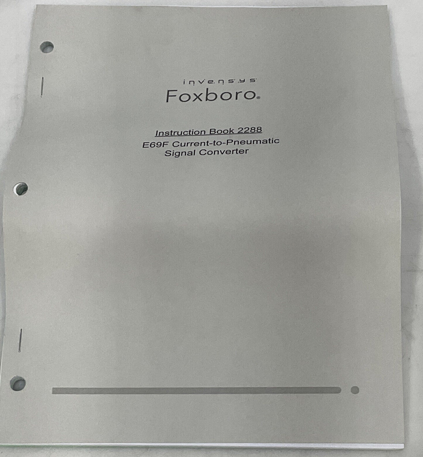 FOXBORO E69F CURRENT-TO-PNEUMATIC SIGNAL CONVERTER 373