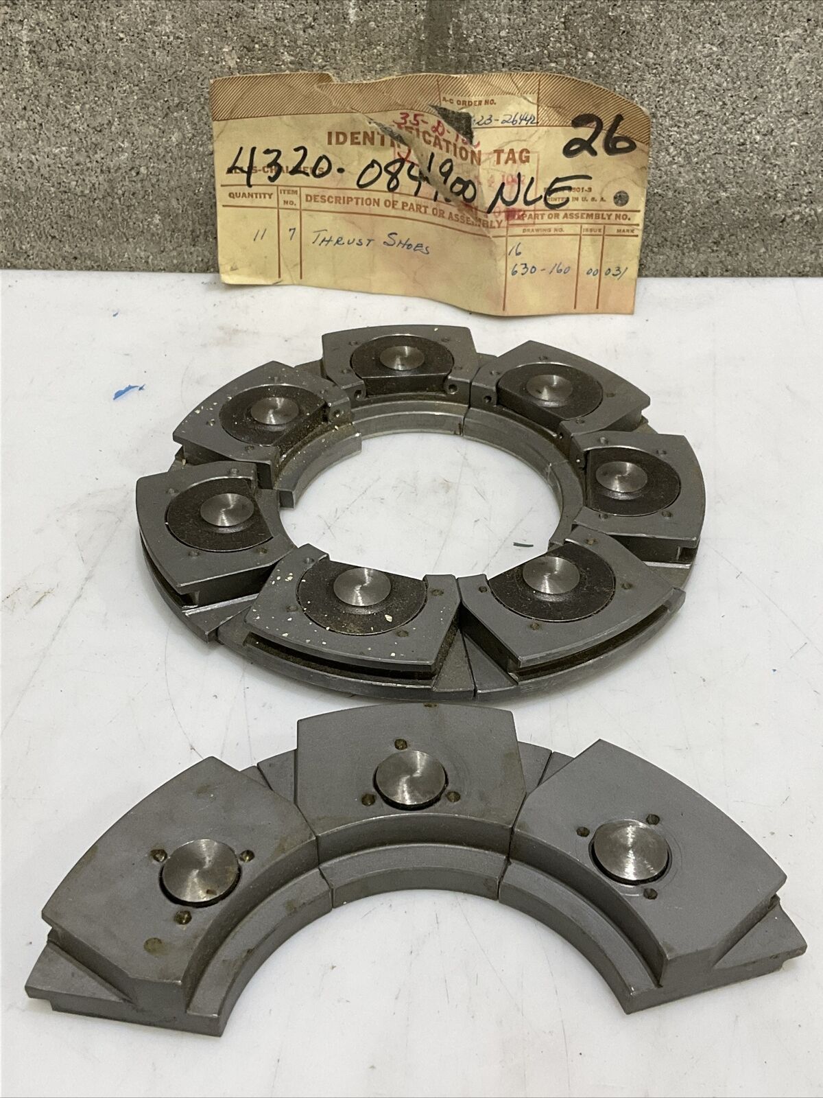 ALLIS CHALMERS 16 630-160 THRUST SHOES LOT OF 10 373