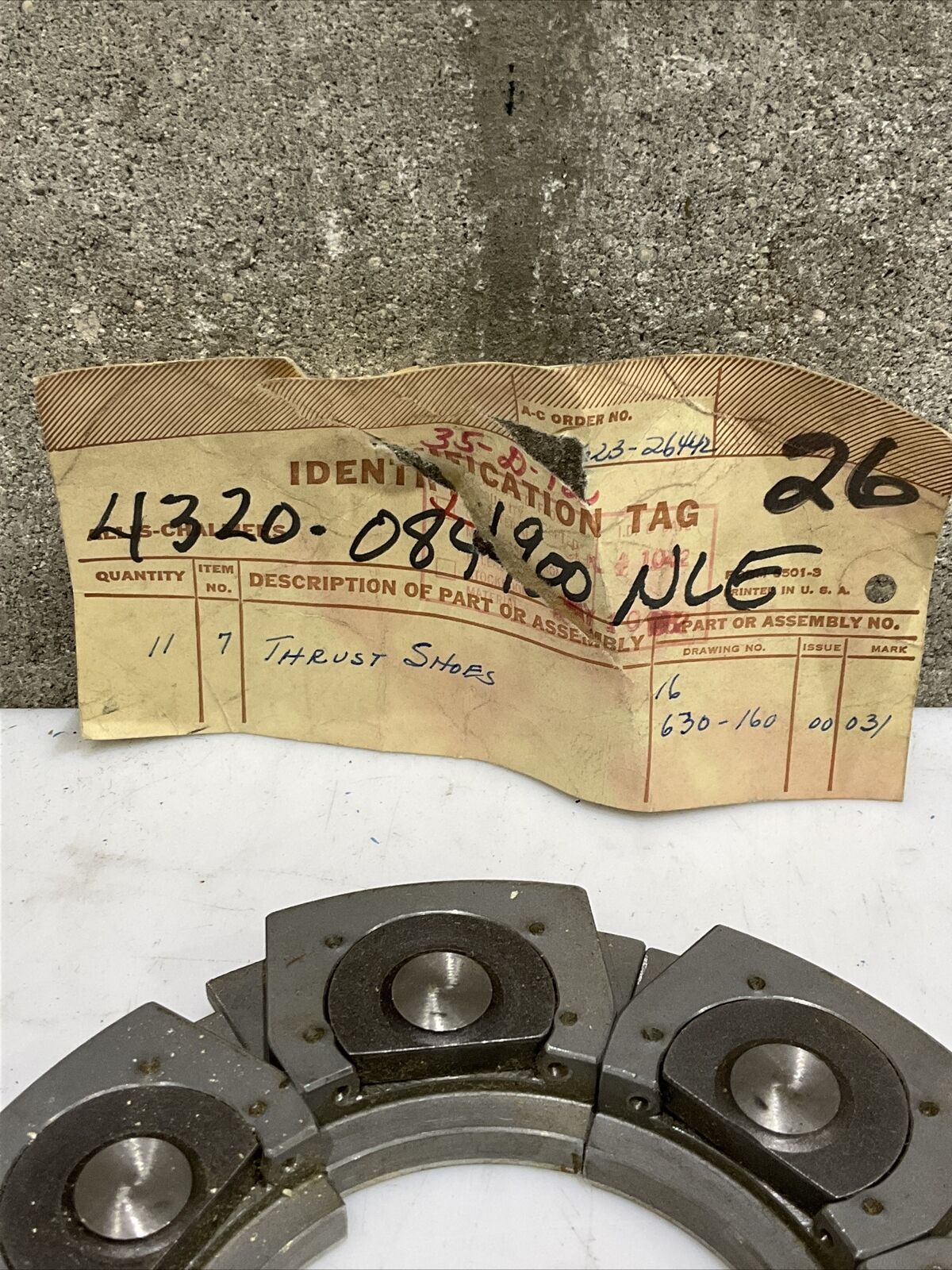 ALLIS CHALMERS 16 630-160 THRUST SHOES LOT OF 10 373