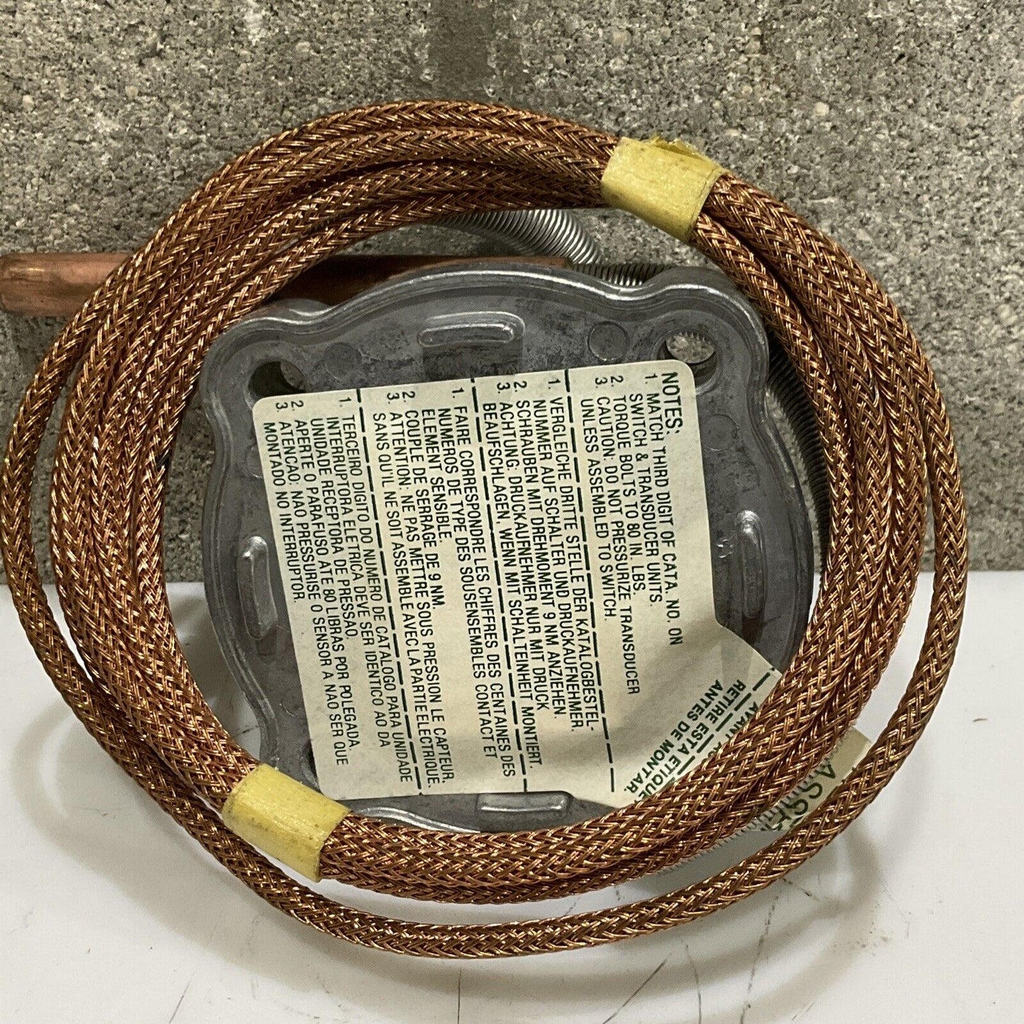 ASCO QL11A1 TEMPERATURE TRANSDUCER SWITCH 160-260F W/ 6FT COPPER TEMP SENSOR 373