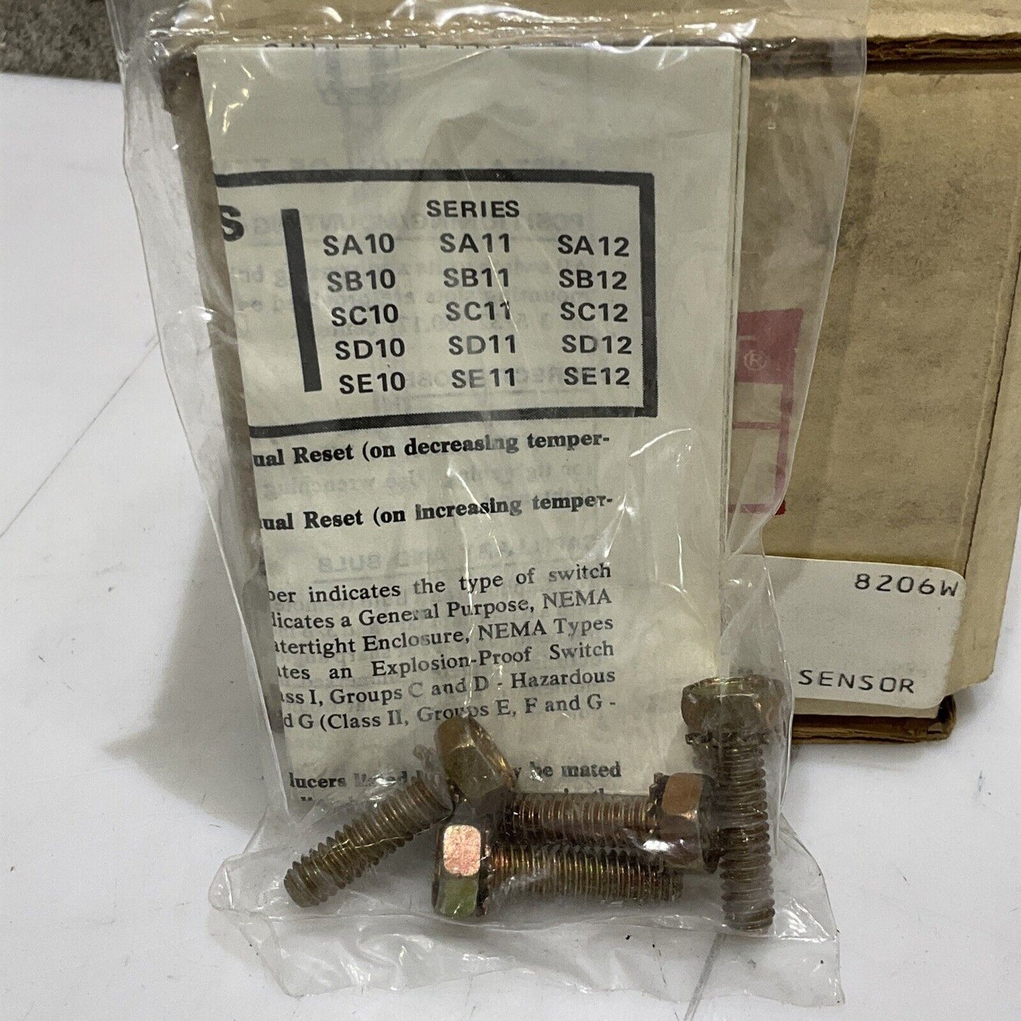 ASCO QL11A1 TEMPERATURE TRANSDUCER SWITCH 160-260F W/ 6FT COPPER TEMP SENSOR 373