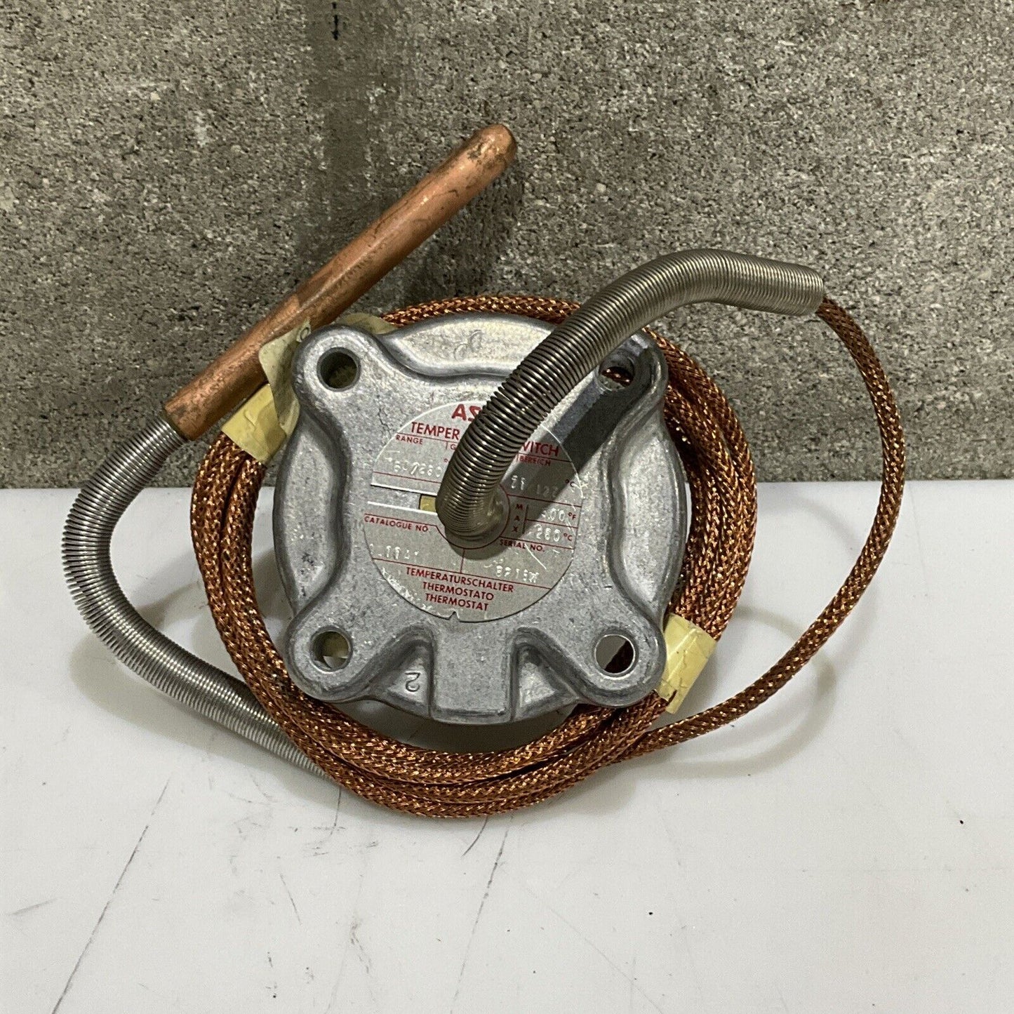 ASCO QL11A1 TEMPERATURE TRANSDUCER SWITCH 160-260F W/ 6FT COPPER TEMP SENSOR 373