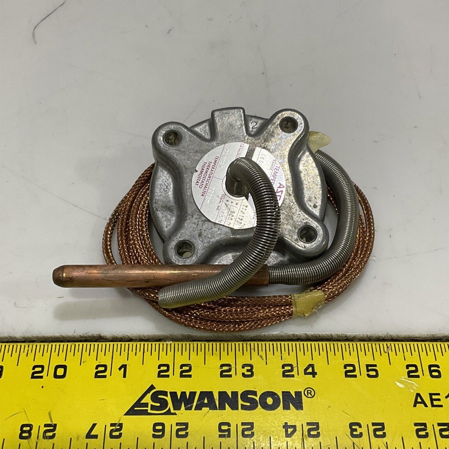 ASCO QL11A1 TEMPERATURE TRANSDUCER SWITCH 160-260F W/ 6FT COPPER TEMP SENSOR 373