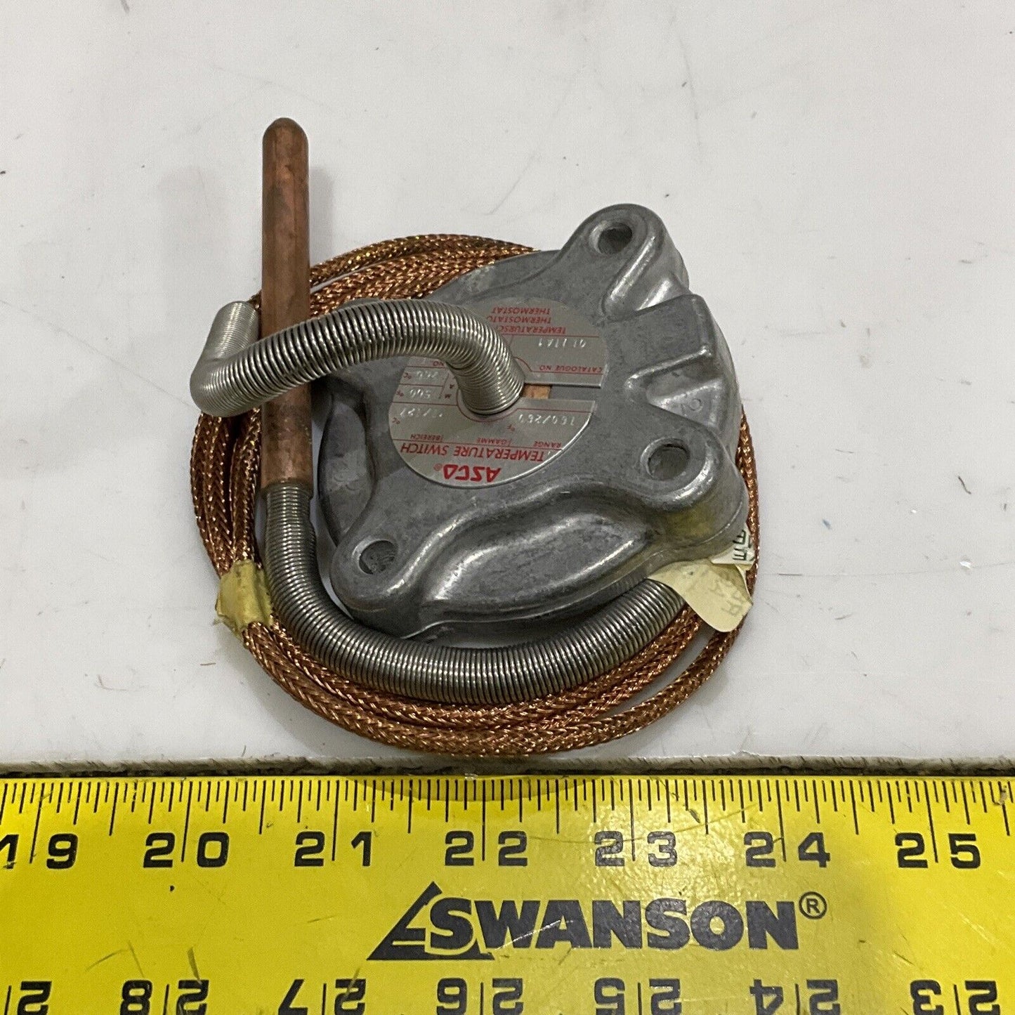 ASCO QL11A1 TEMPERATURE TRANSDUCER SWITCH 160-260F W/ 6FT COPPER TEMP SENSOR 373