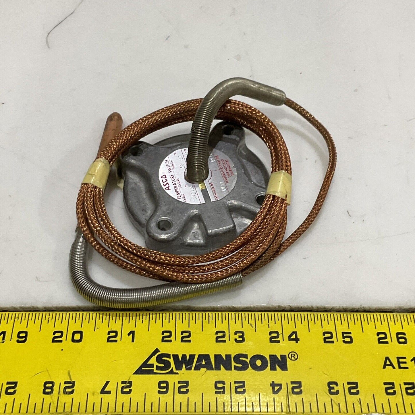 ASCO QL11A1 TEMPERATURE TRANSDUCER SWITCH 160-260F W/ 6FT COPPER TEMP SENSOR 373