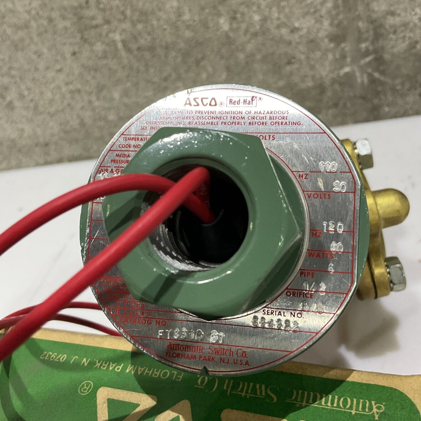 ASCO FT8316 67 SOLENOID VALVE 120V 60CYC 373