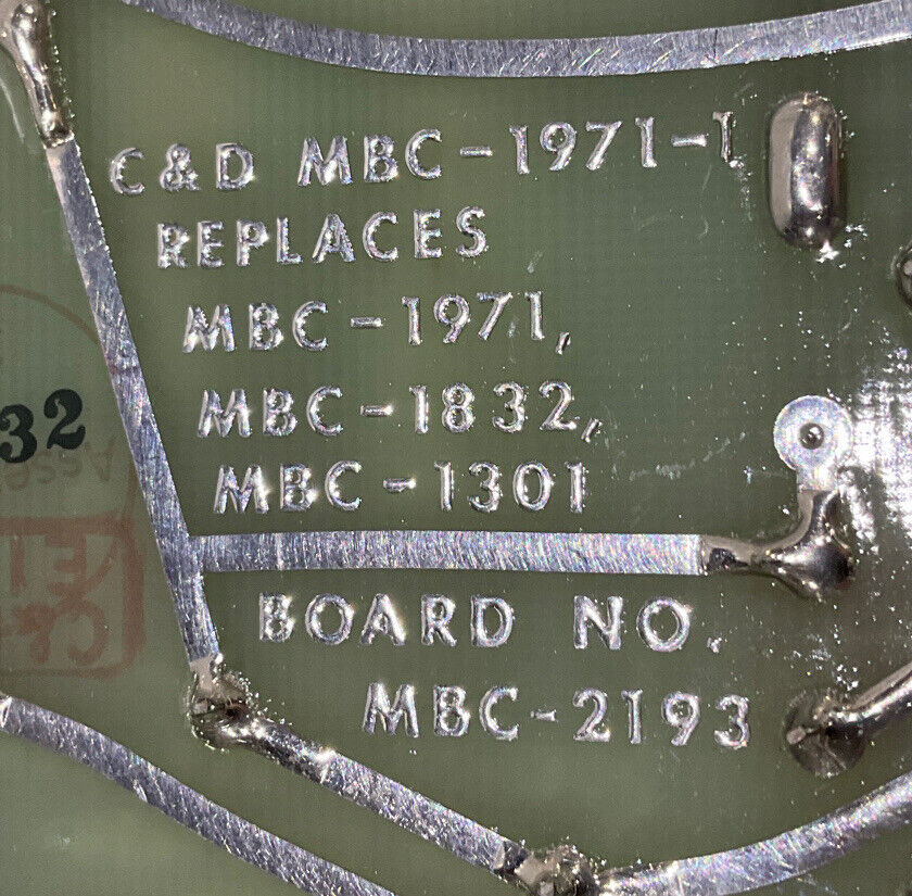 C&D BATTERIES MBC-1971-1 REACTOR BAL ADJ 373