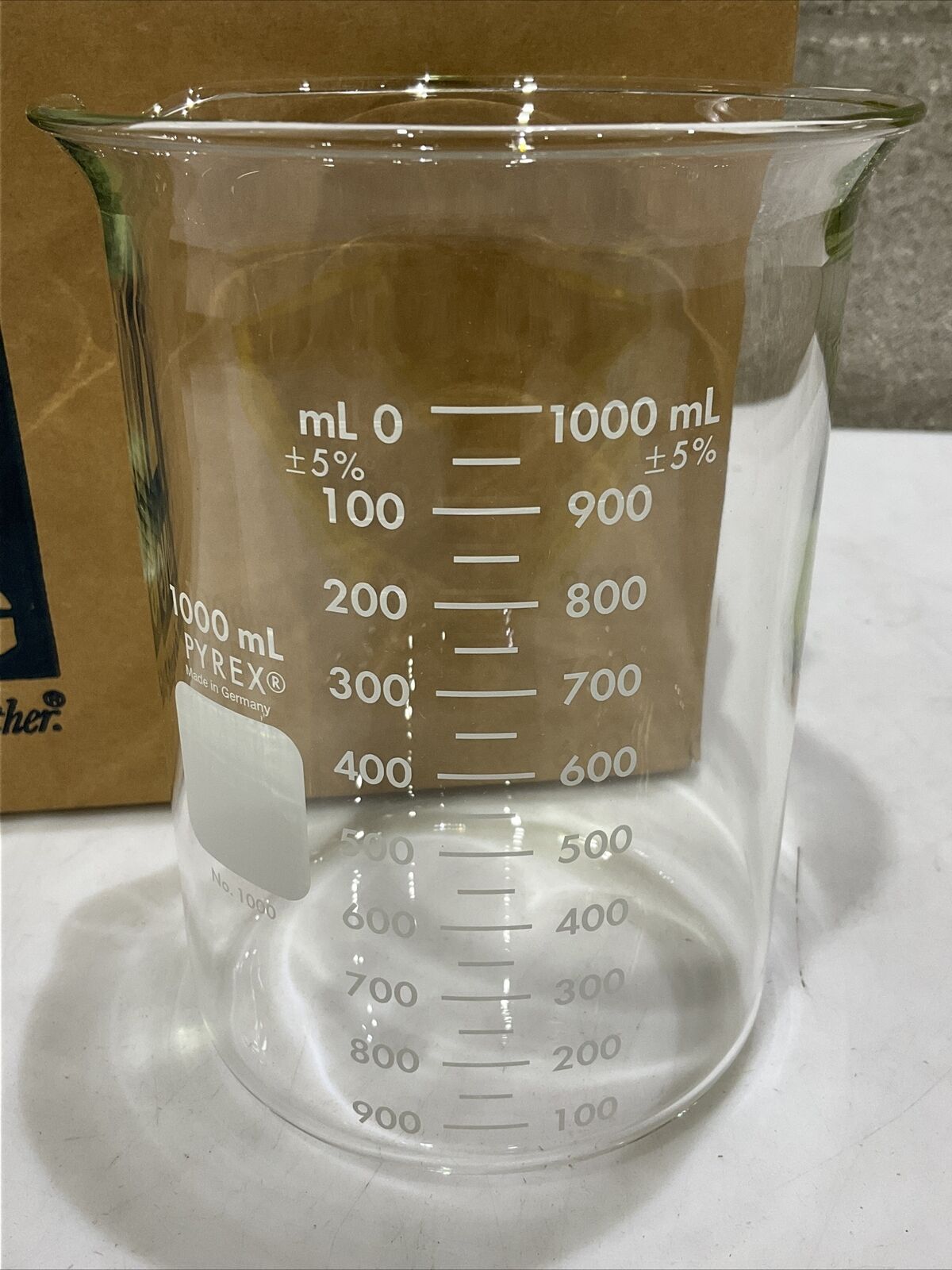 PYREX 1000-1L GRIFFIN BEAKER LOW FORM DOUBLE SCALE 7740 GLASS LOT OF 6 373