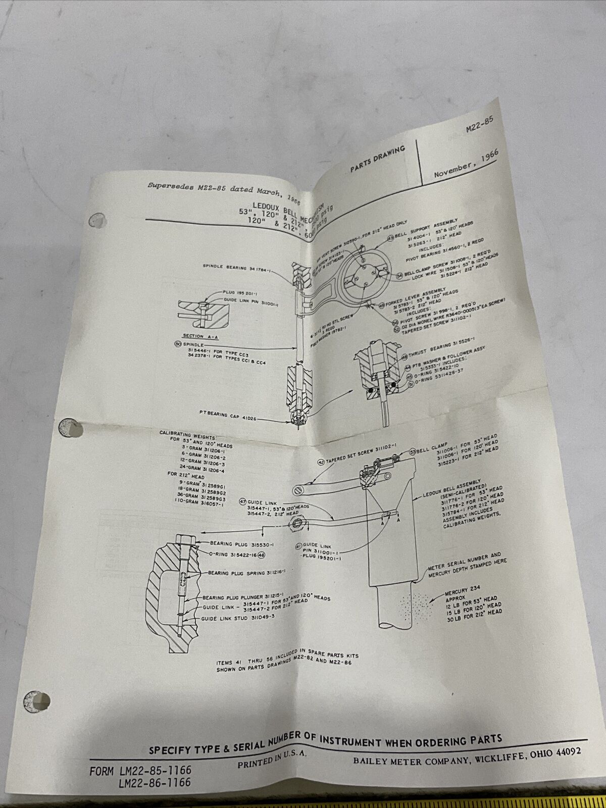 BAILEY CONTROL M31-7C 254040C3 SPARE PARTS KIT 373