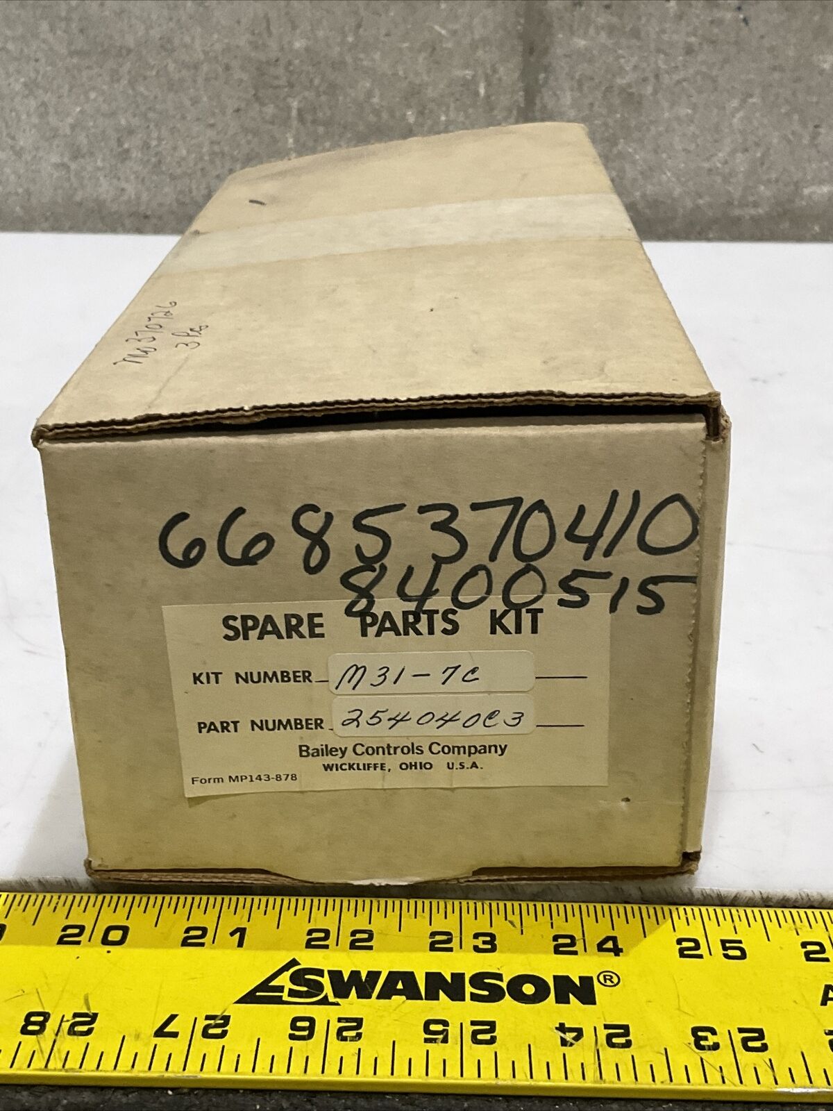 BAILEY CONTROL M31-7C 254040C3 SPARE PARTS KIT 373