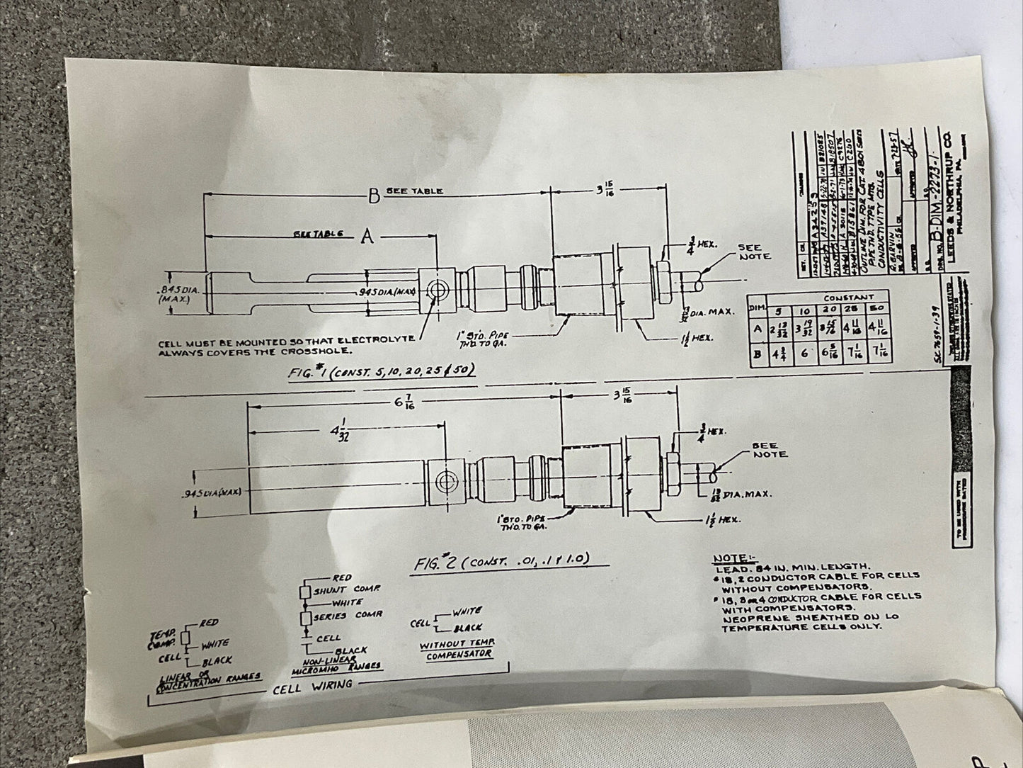 LEEDS & NORTHRUP 4801-25-11-073 CONDUCTIVITY CELL WITH TEMP COMPENSATOR 373
